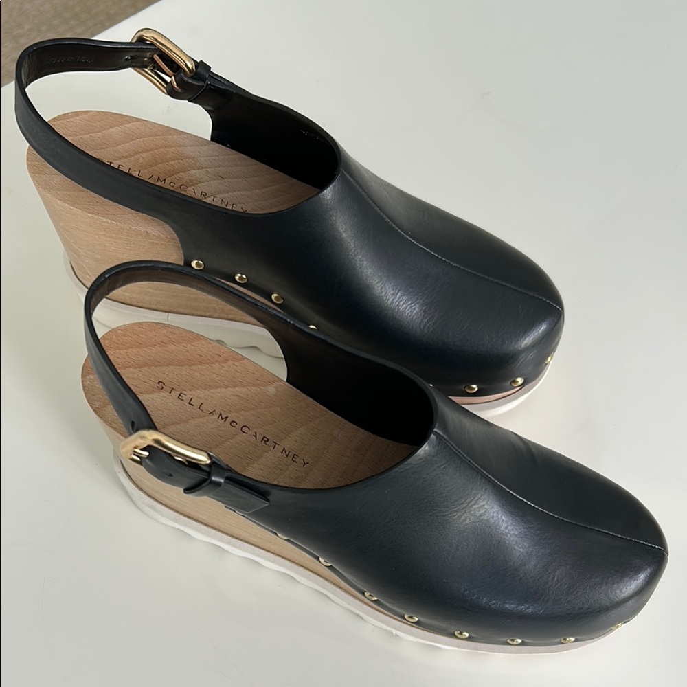 Stella McCartney Black Wedge Sandals